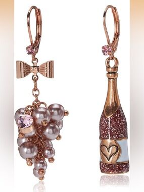 Betsey Johnson Champagne Drop Earrings NWT